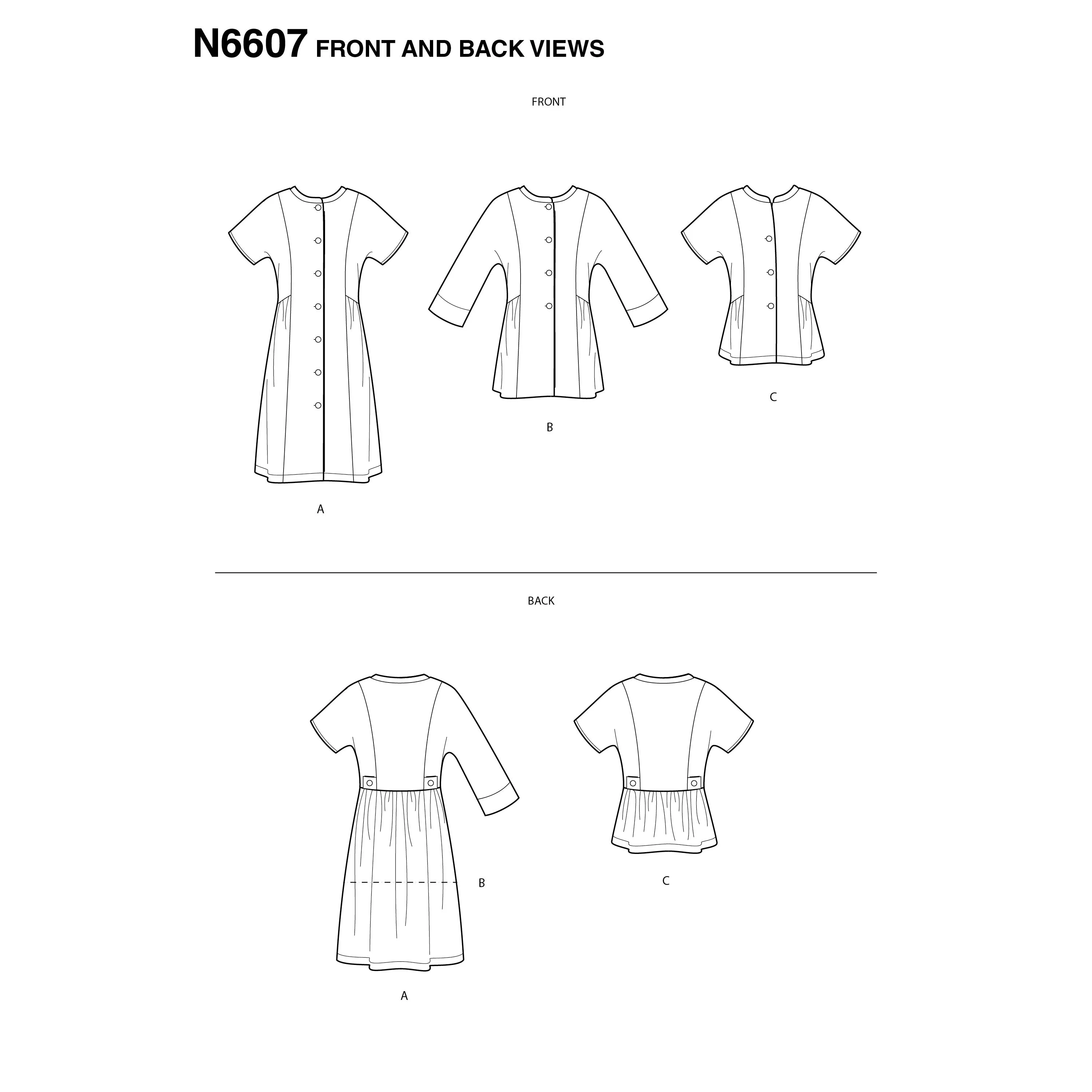 6607 New Look Sewing Pattern N6607 Misses' Mini Dress , Tunic and Top