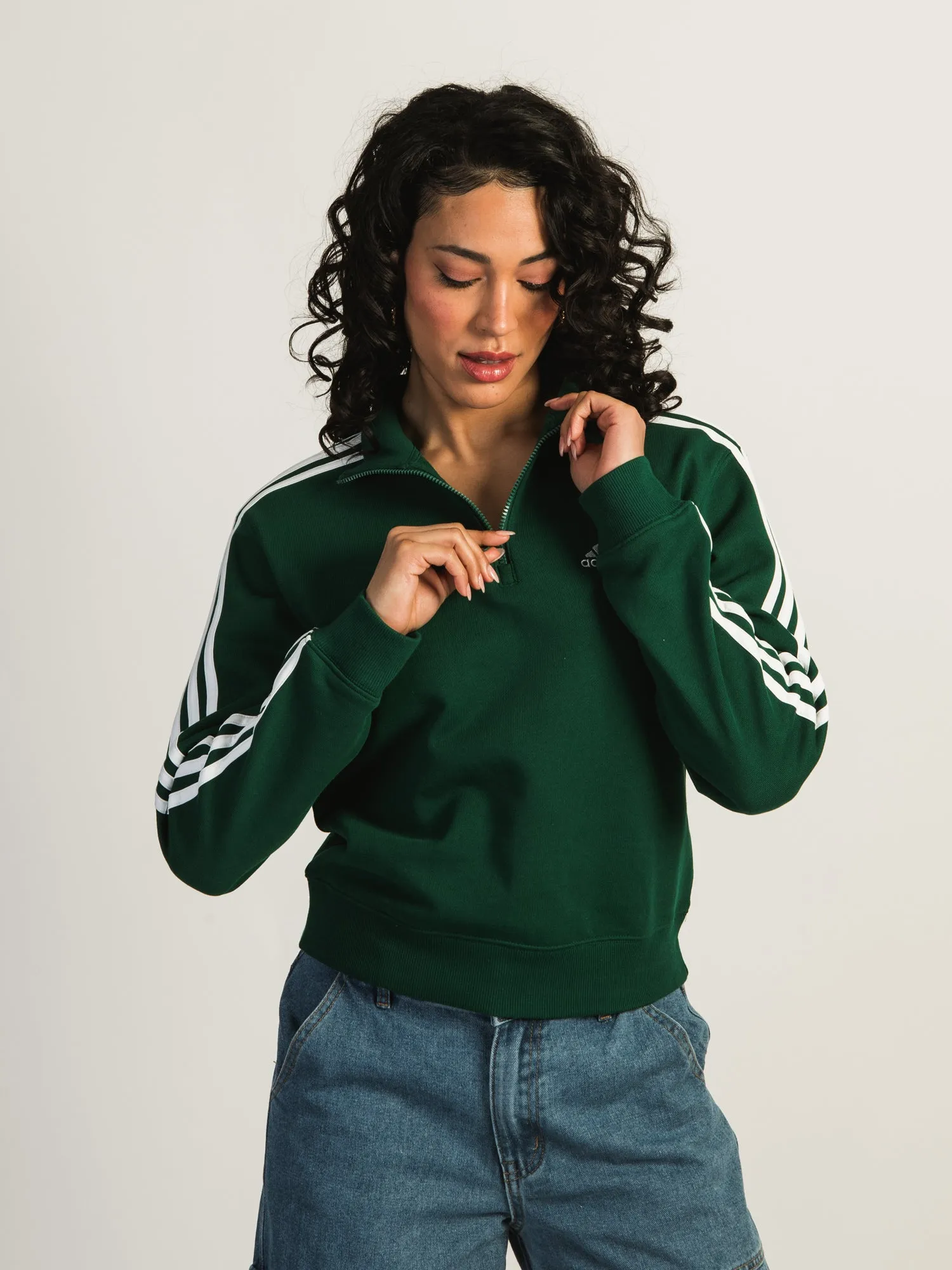 ADIDAS 3-STRIPES QUARTER ZIP SWEATER