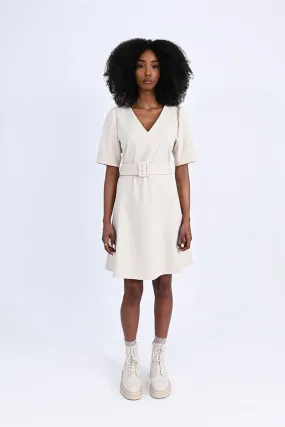 Alyssa Woven Dress in Beige