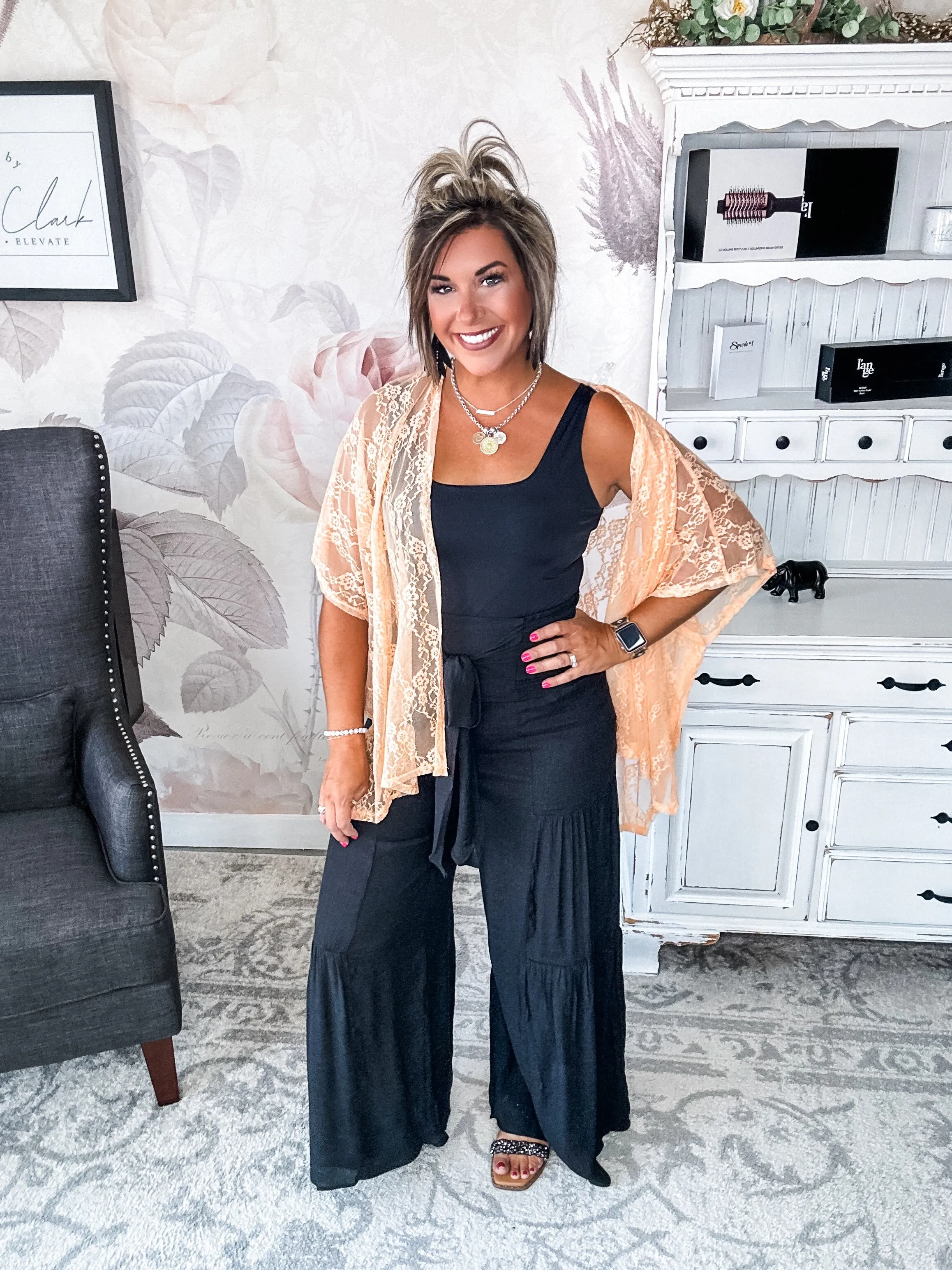 Ampersand Avenue Tiered Boho Pants - Black