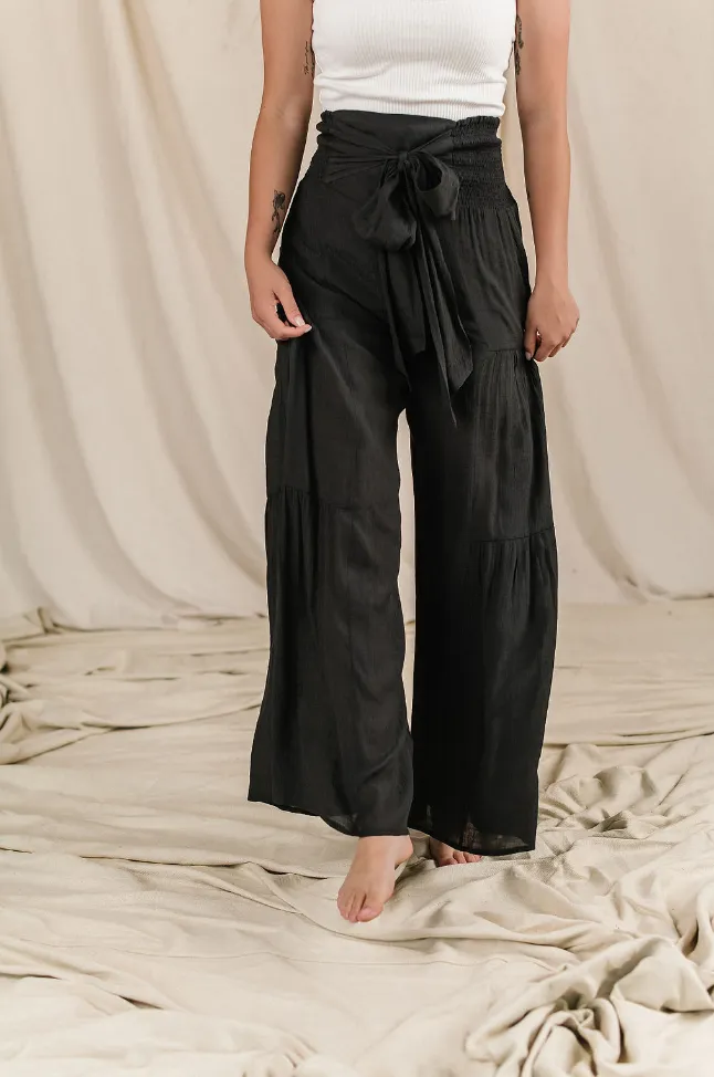 Ampersand Avenue Tiered Boho Pants - Black