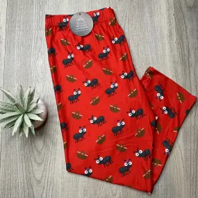 Ants On Pants Print Red Capri Leggings