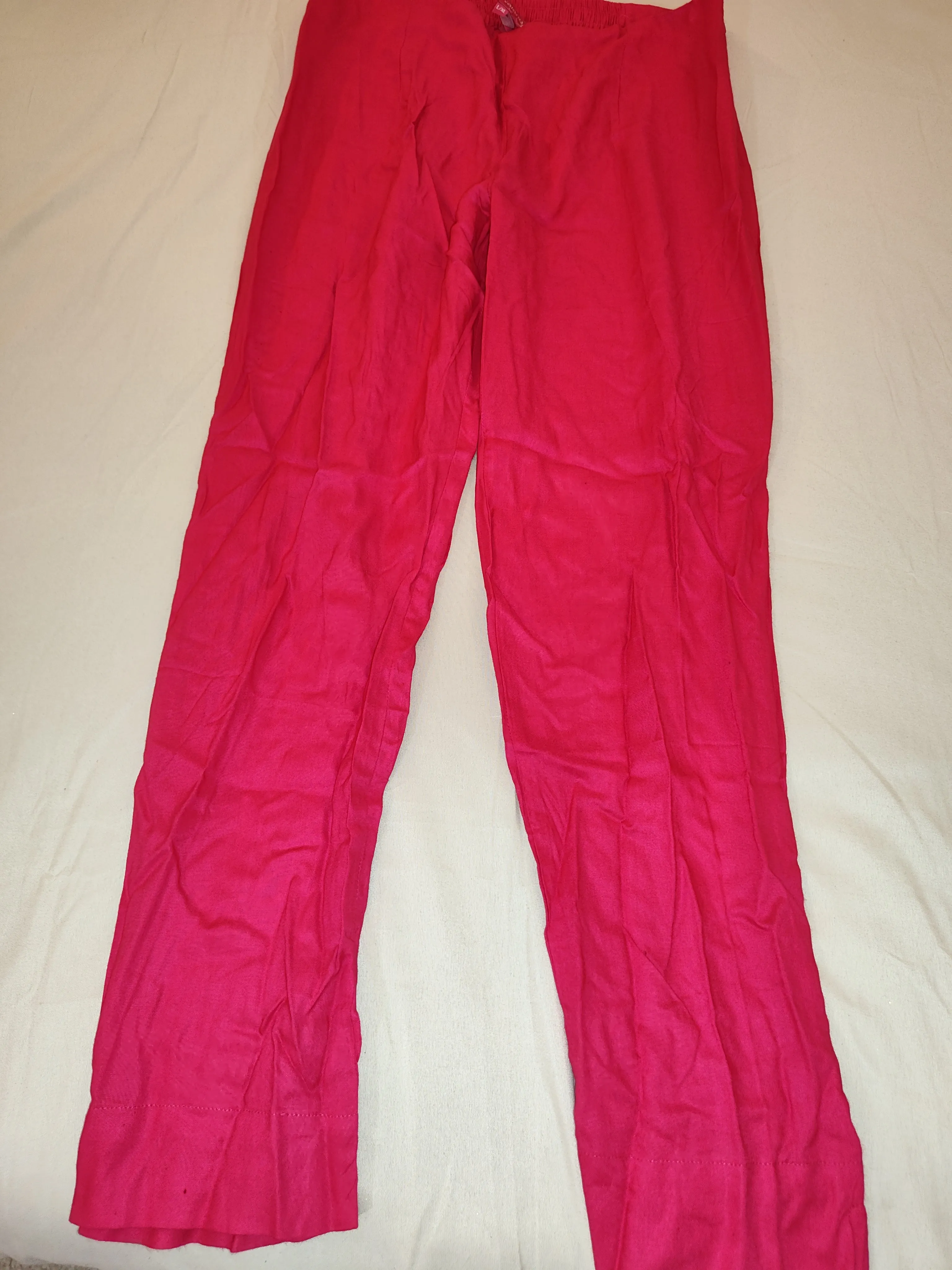 Attractive Pink Color Plain Cotton Palazzo Pants