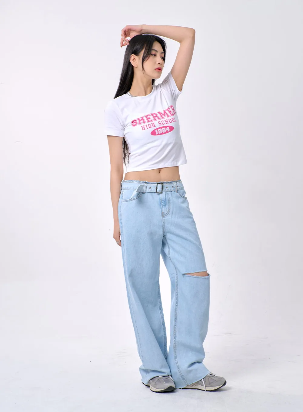 Baggy Jeans With Belt BA325