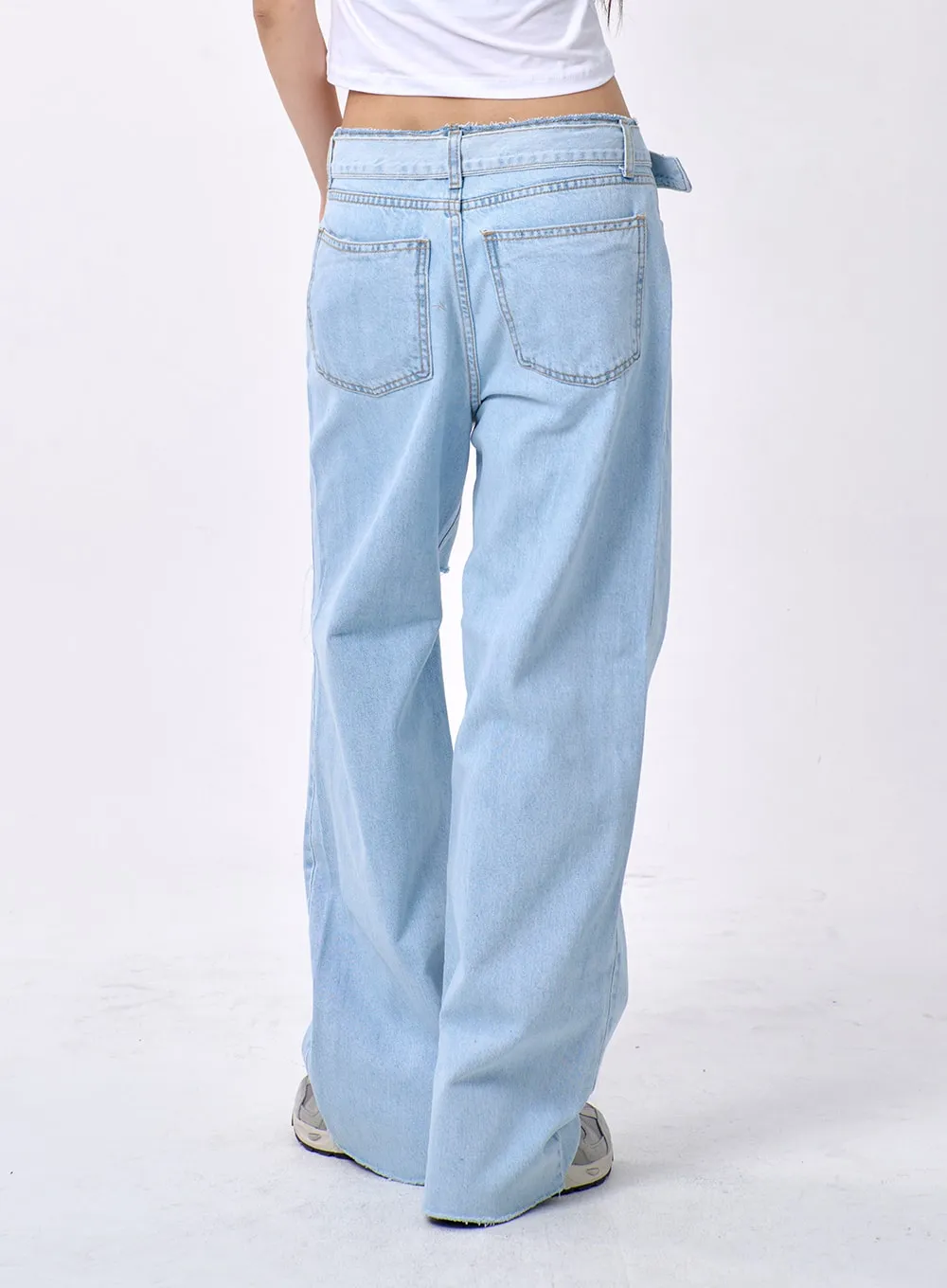 Baggy Jeans With Belt BA325