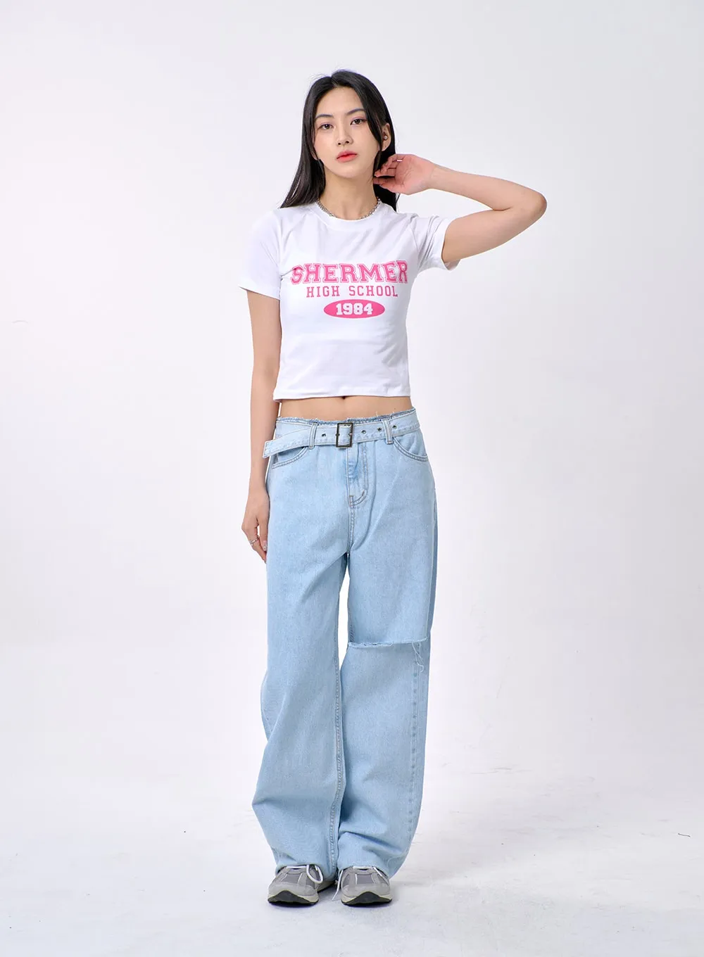 Baggy Jeans With Belt BA325