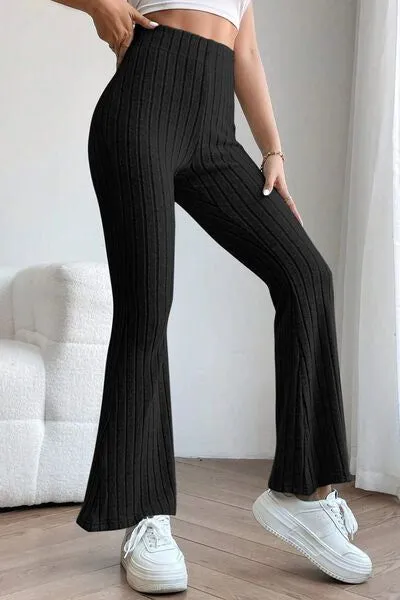 Basic Bae Ribbed High Waist Flare Pants