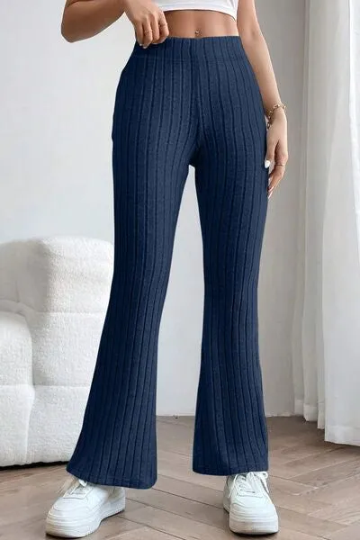 Basic Bae Ribbed High Waist Flare Pants