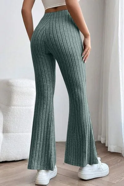 Basic Bae Ribbed High Waist Flare Pants