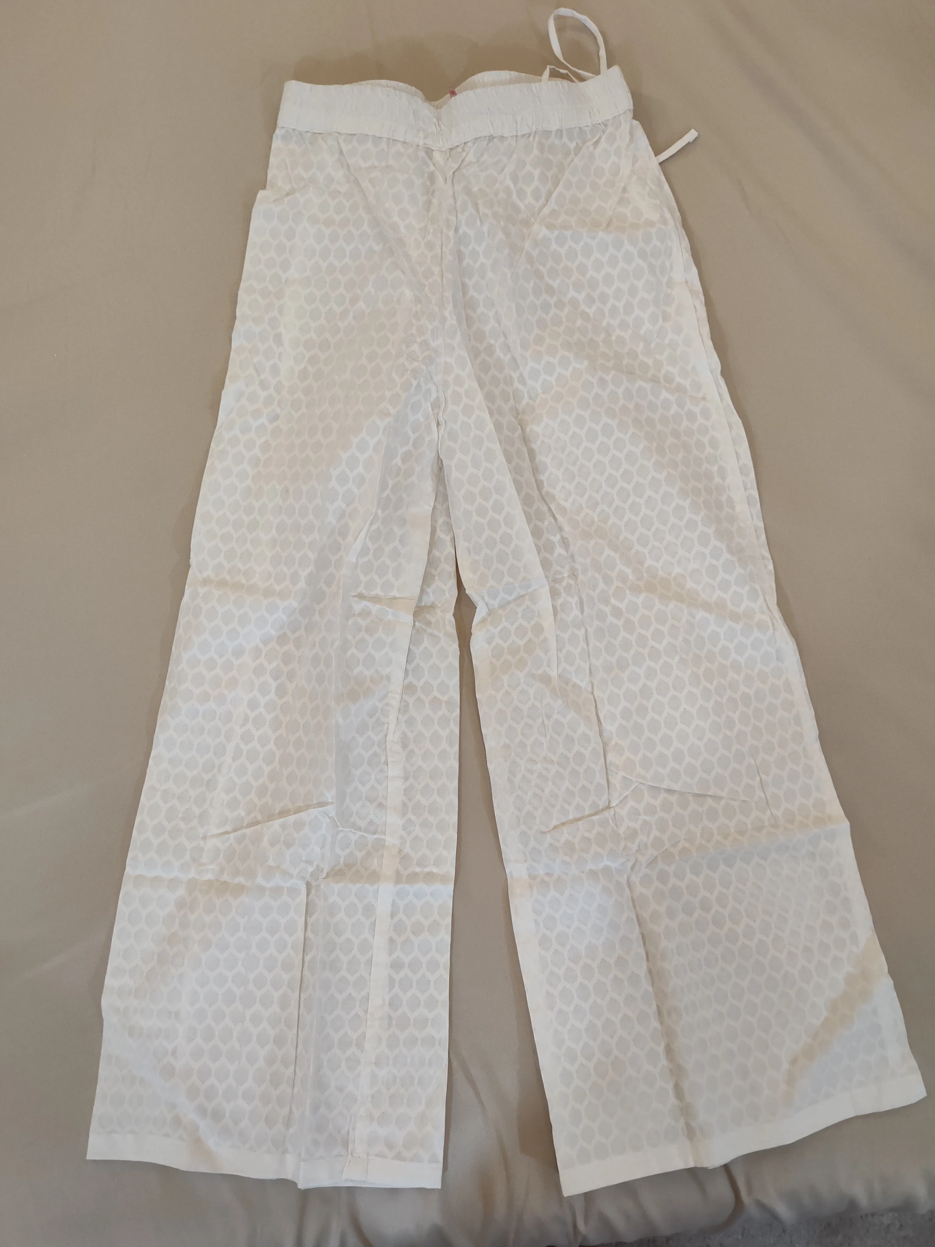 Beautiful White Cotton Designer Palazzo Pants