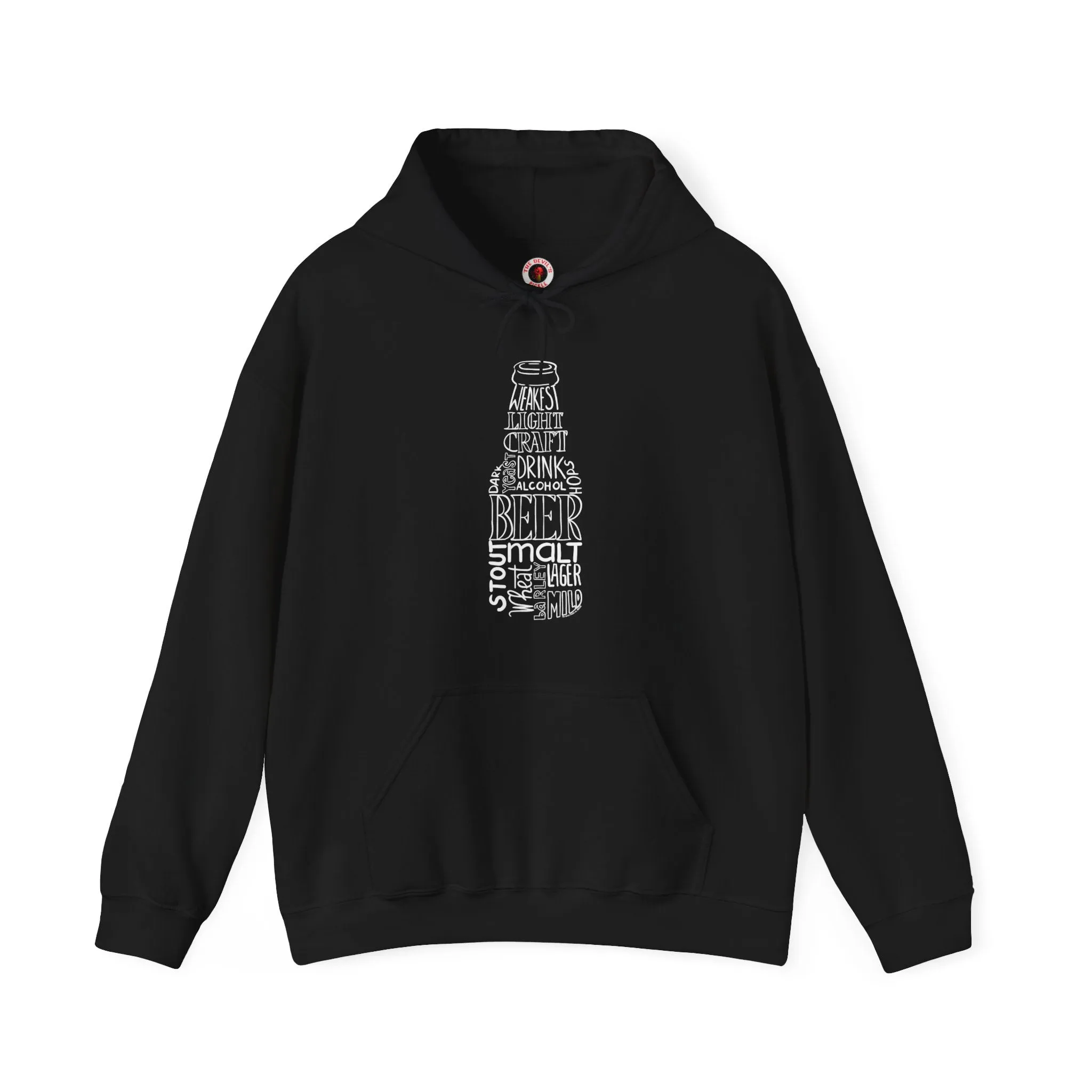 Beer Bottle of Words Hooded Sweatshirt