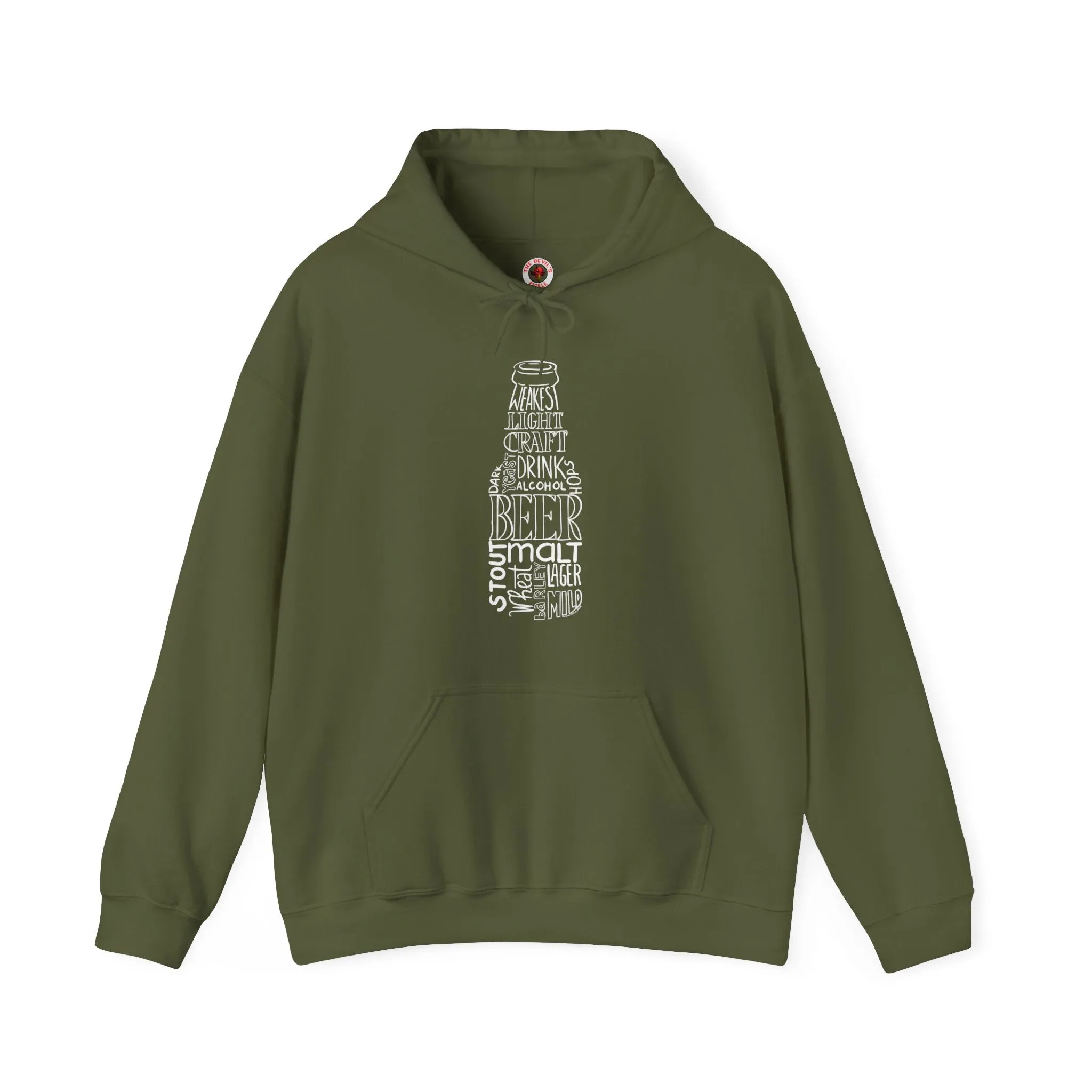 Beer Bottle of Words Hooded Sweatshirt