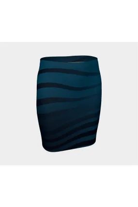 Blue Tiburon Fitted Skirt