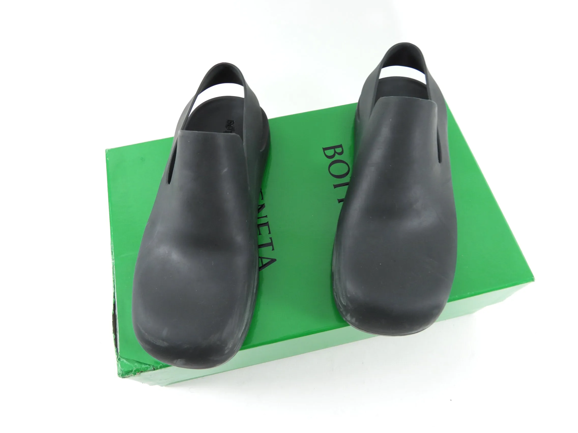 Bottega Veneta Black Rubber Clog Shoes - 8