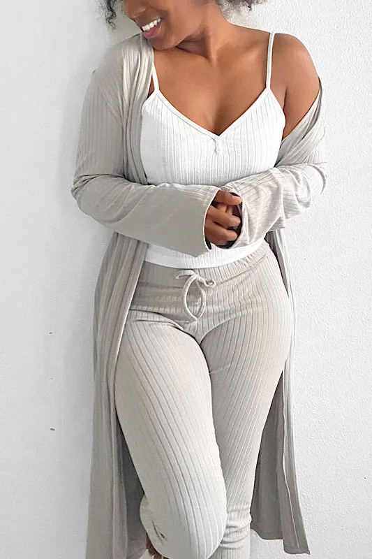 Brittany Ribbed Cardigan Set