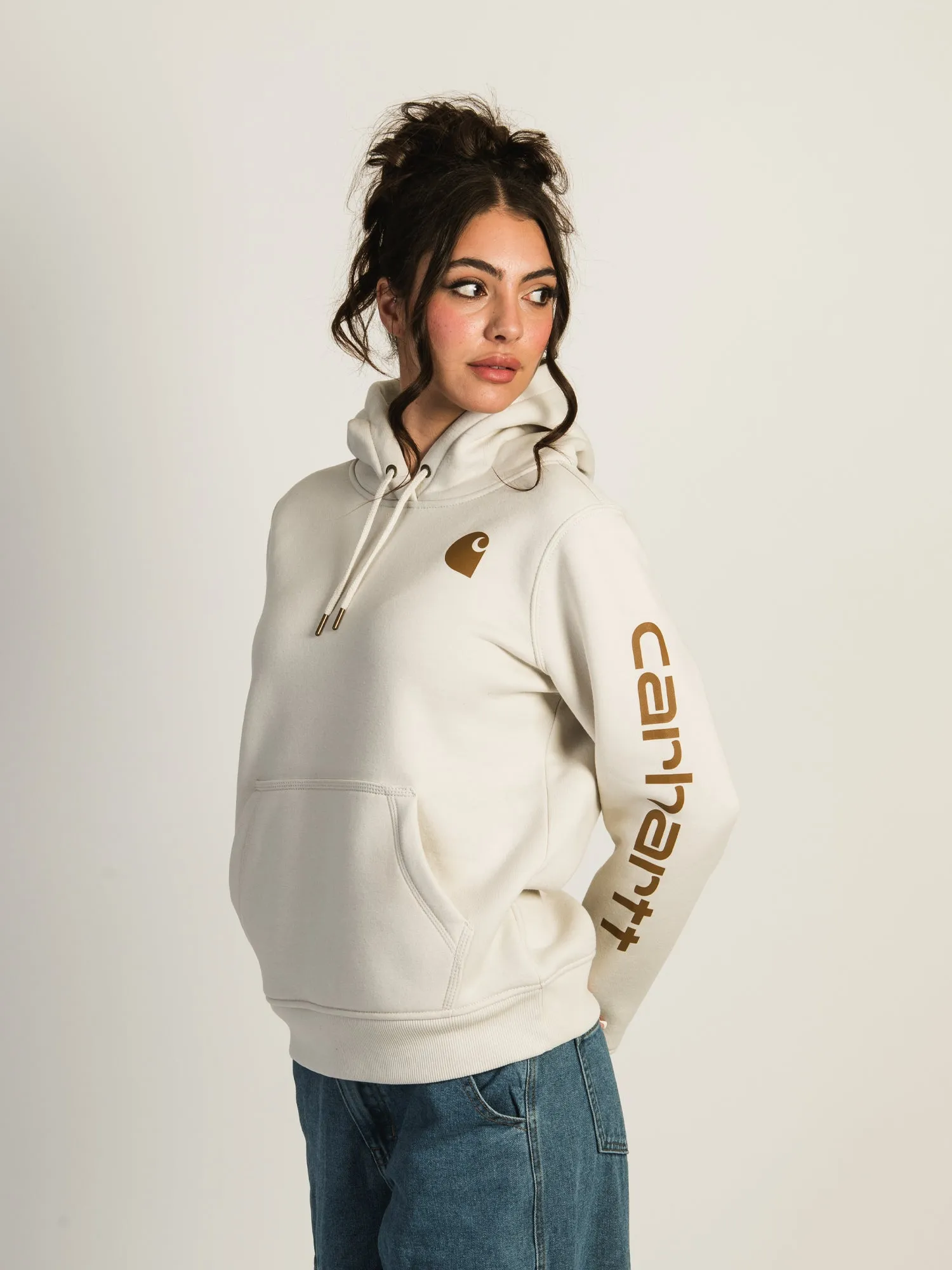 CARHARTT LOGO SLEEVE PULL OVER HOODIE