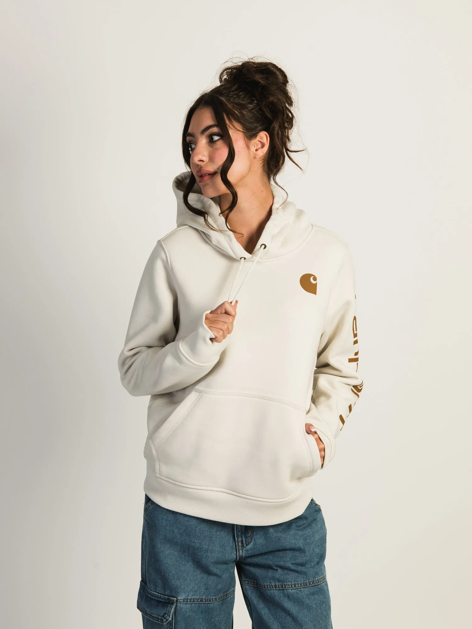 CARHARTT LOGO SLEEVE PULL OVER HOODIE