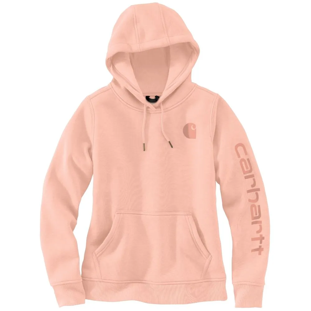 'Carhartt' Women's Clarksburg Sleeve Logo Hoodie - Tropical Peach