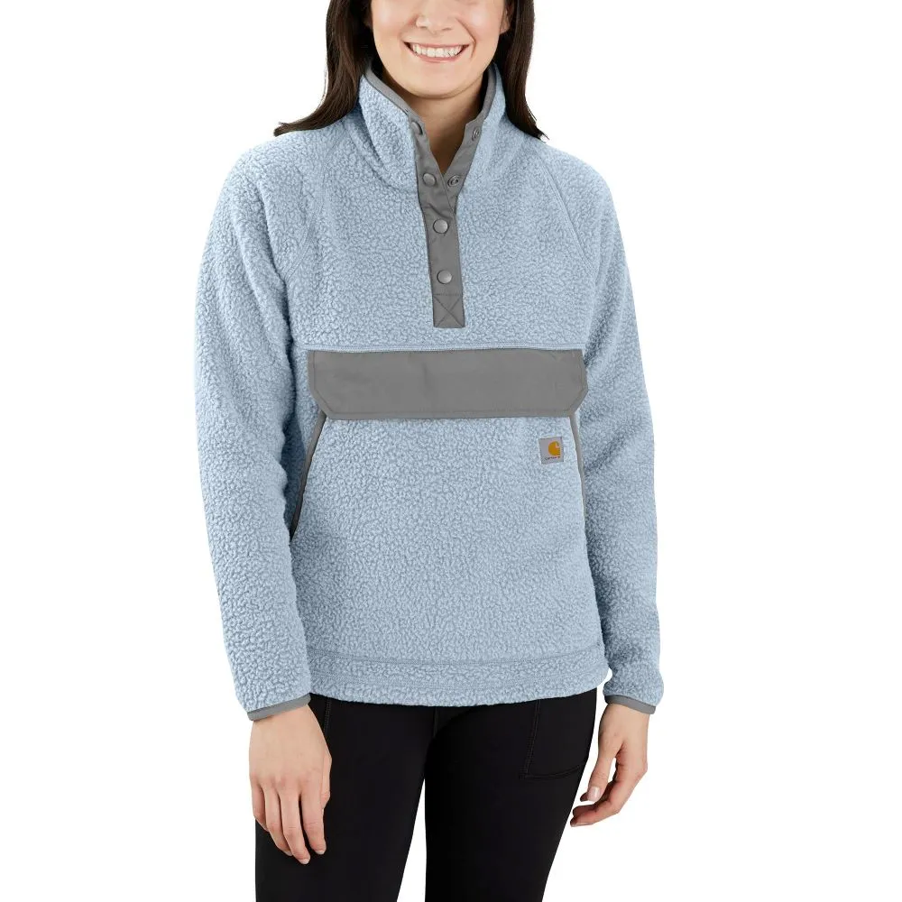 'Carhartt' Women's Relaxed Fit 1/4 Snap Fleece Pullover - Neptune