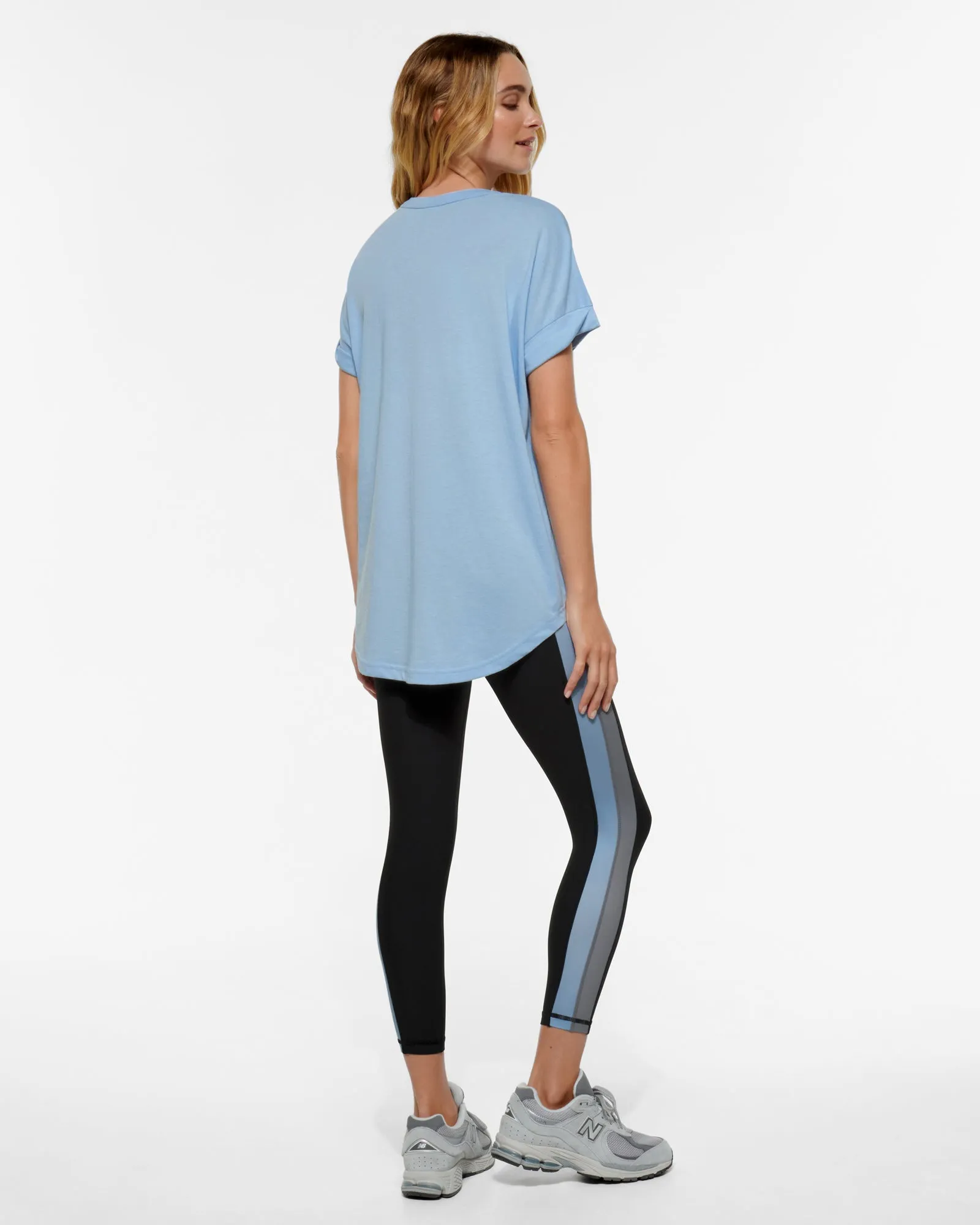 CHAMONIX CUFFED SLEEVE TEE SKY BLUE