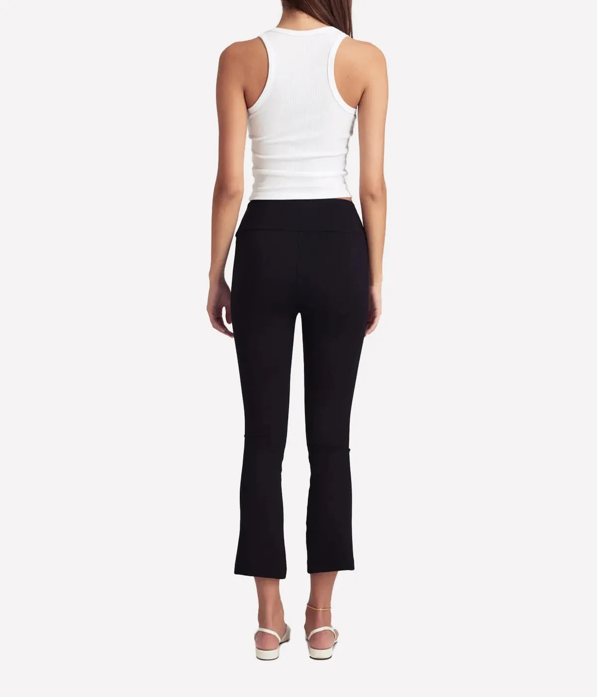 Crop Flare Pant in Black