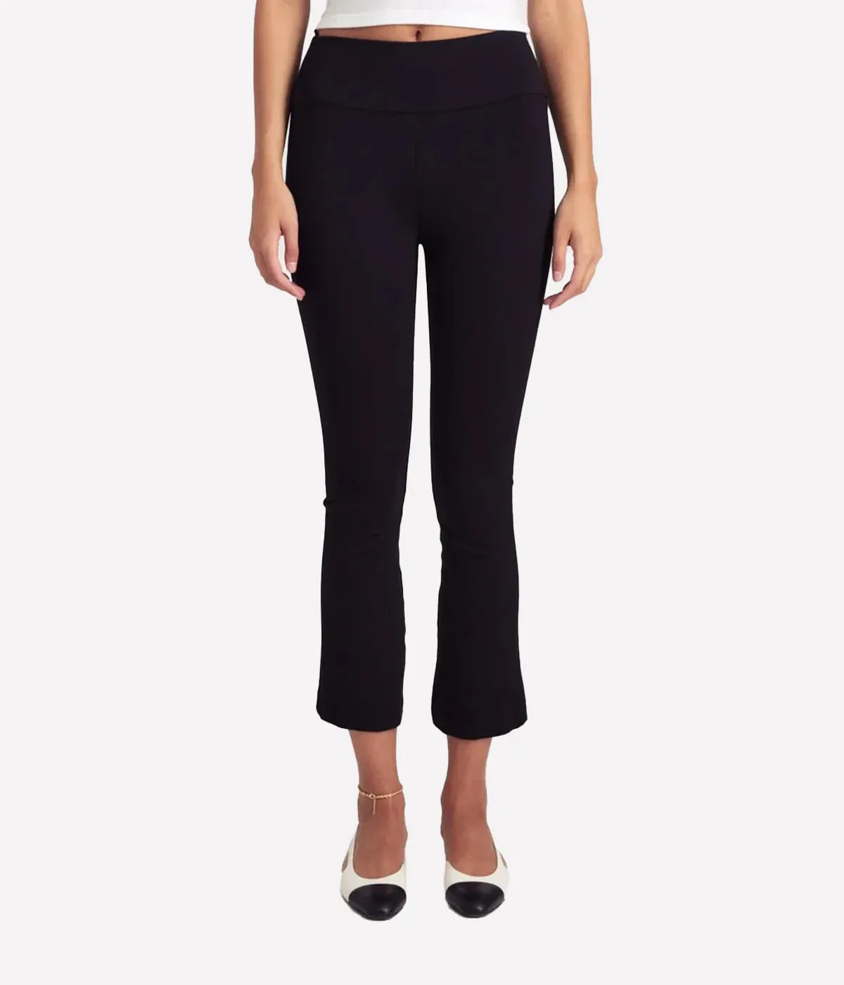 Crop Flare Pant in Black