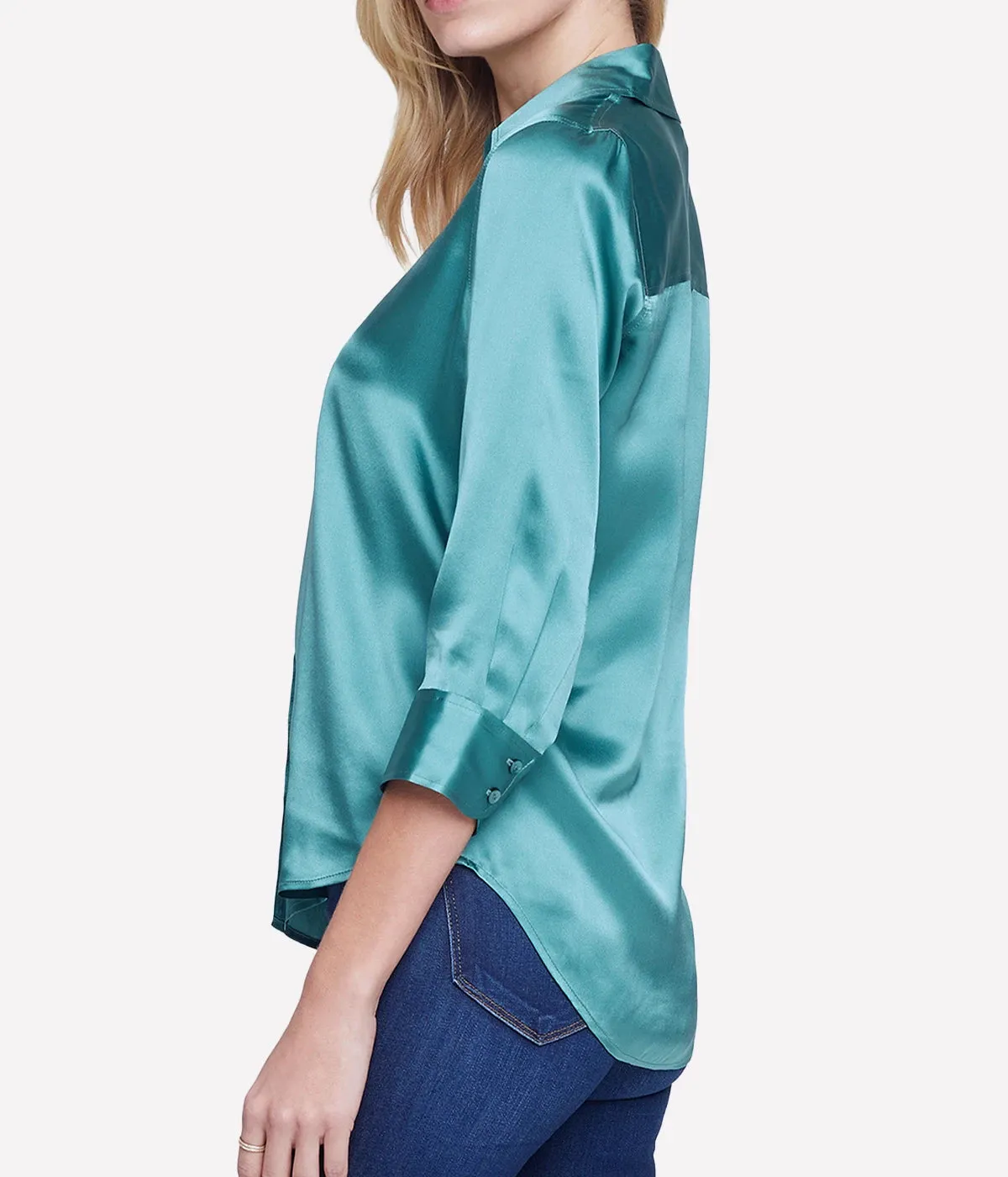 Dani 3/4 Sleeve Blouse in Green Jasper