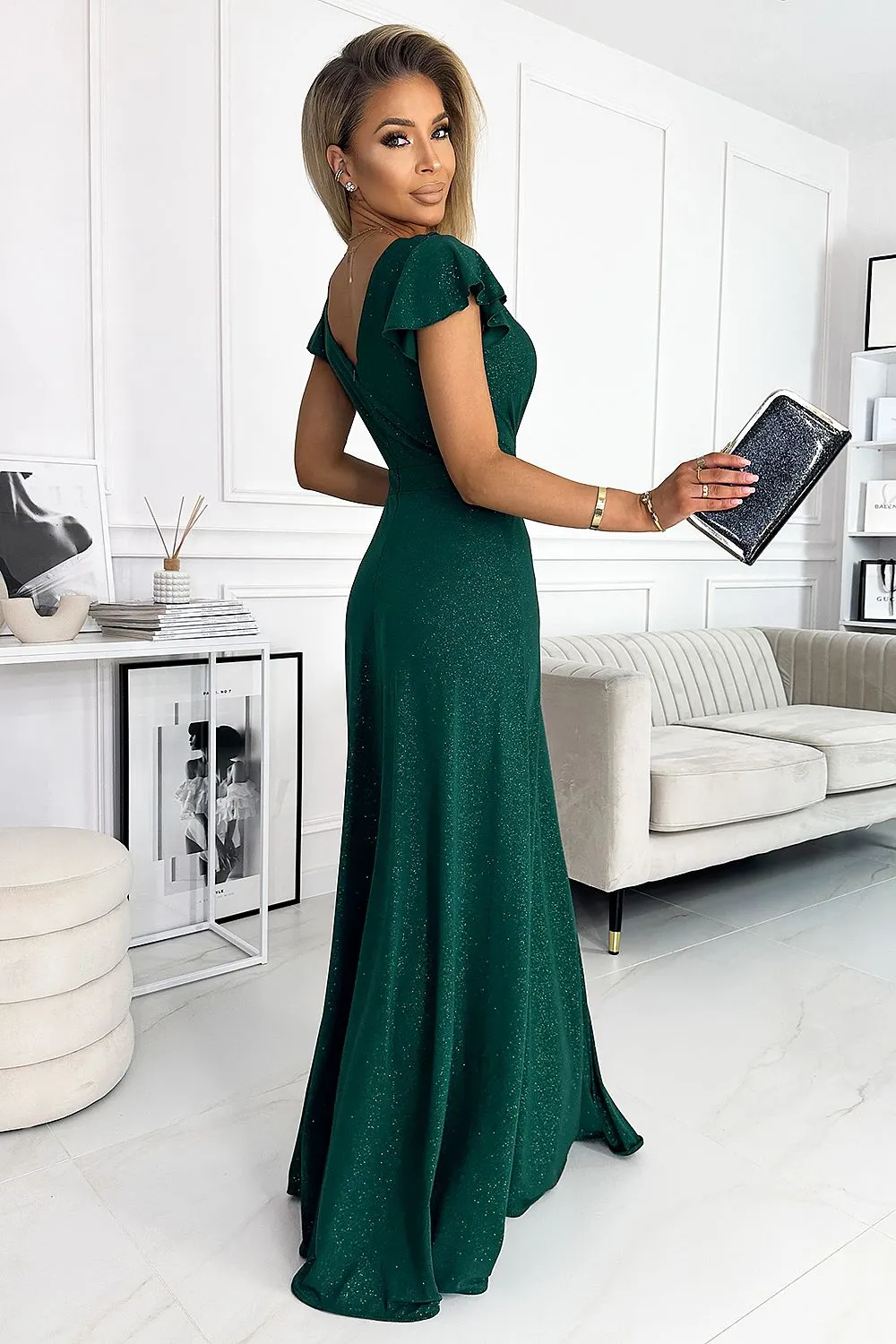 Emerald Green Evening Maxi Dress