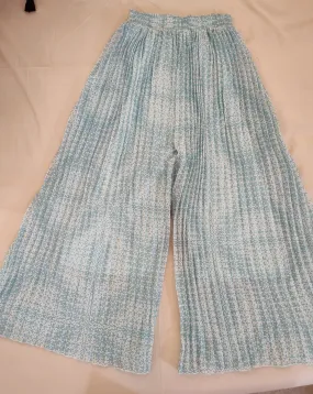 Fabulous Palazzo Pants With White And Light Blue Pattern Design