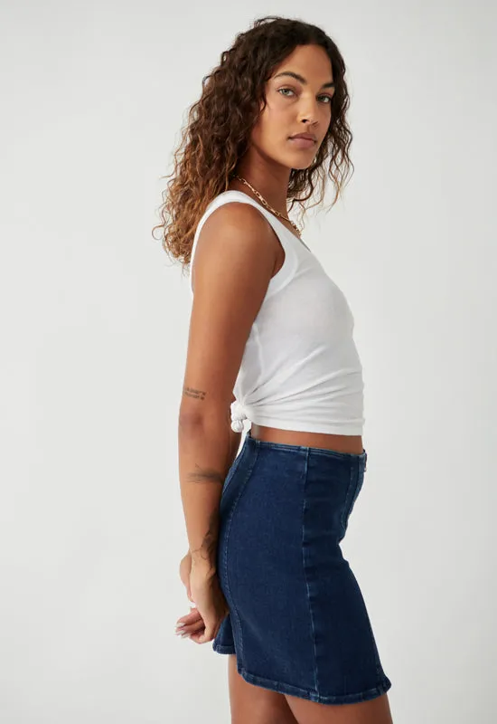 Free People - Layla Denim Mini Skirt Deep Indigo