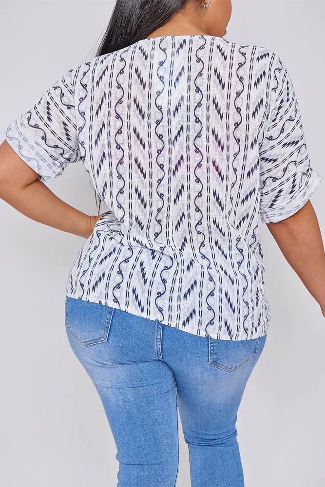 Graphic Print Cotton Top