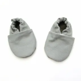 Grey Brushed Denim Baby Shoes