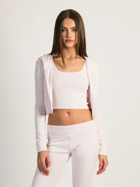 HARLOW ELLIE RIBBED ZIP UP -  BABY PINK