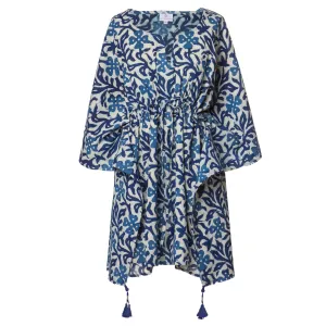 Isadora Short Cotton Indigo Kaftan