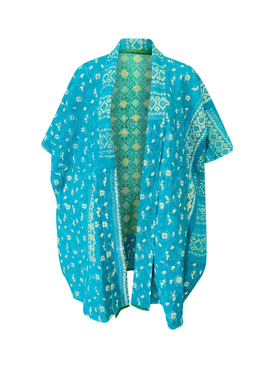 kantha reversible poncho tanvi