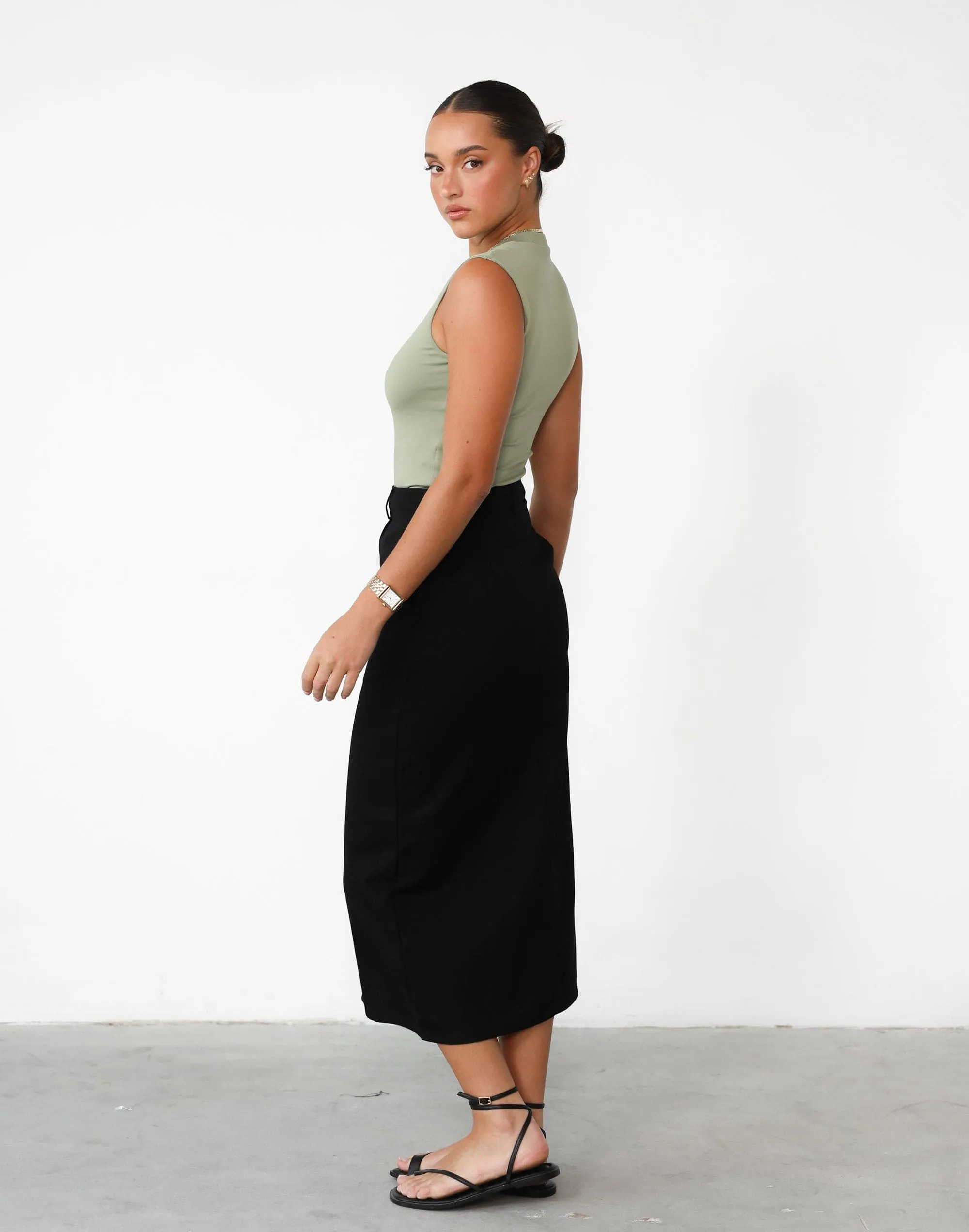 Leiya Midi Skirt (Black)