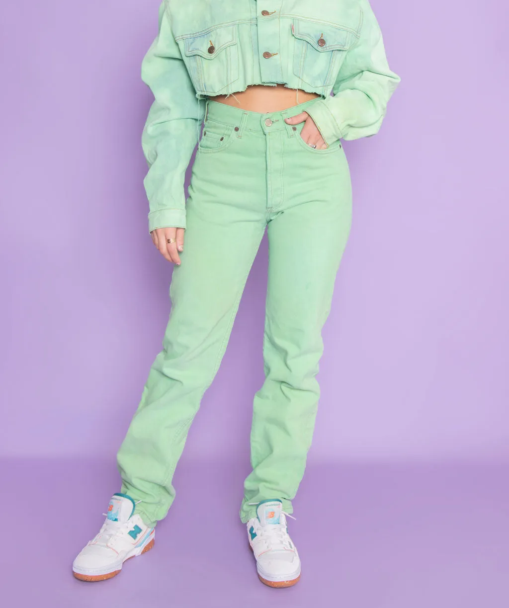 MK VINTAGE NEON GREEN DENIM PANTS talla S