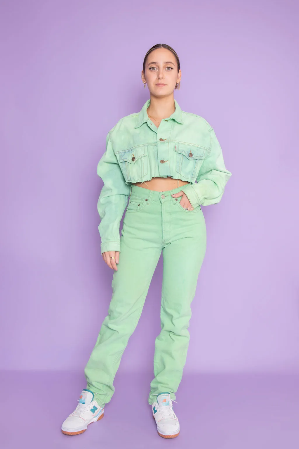 MK VINTAGE NEON GREEN DENIM PANTS talla S