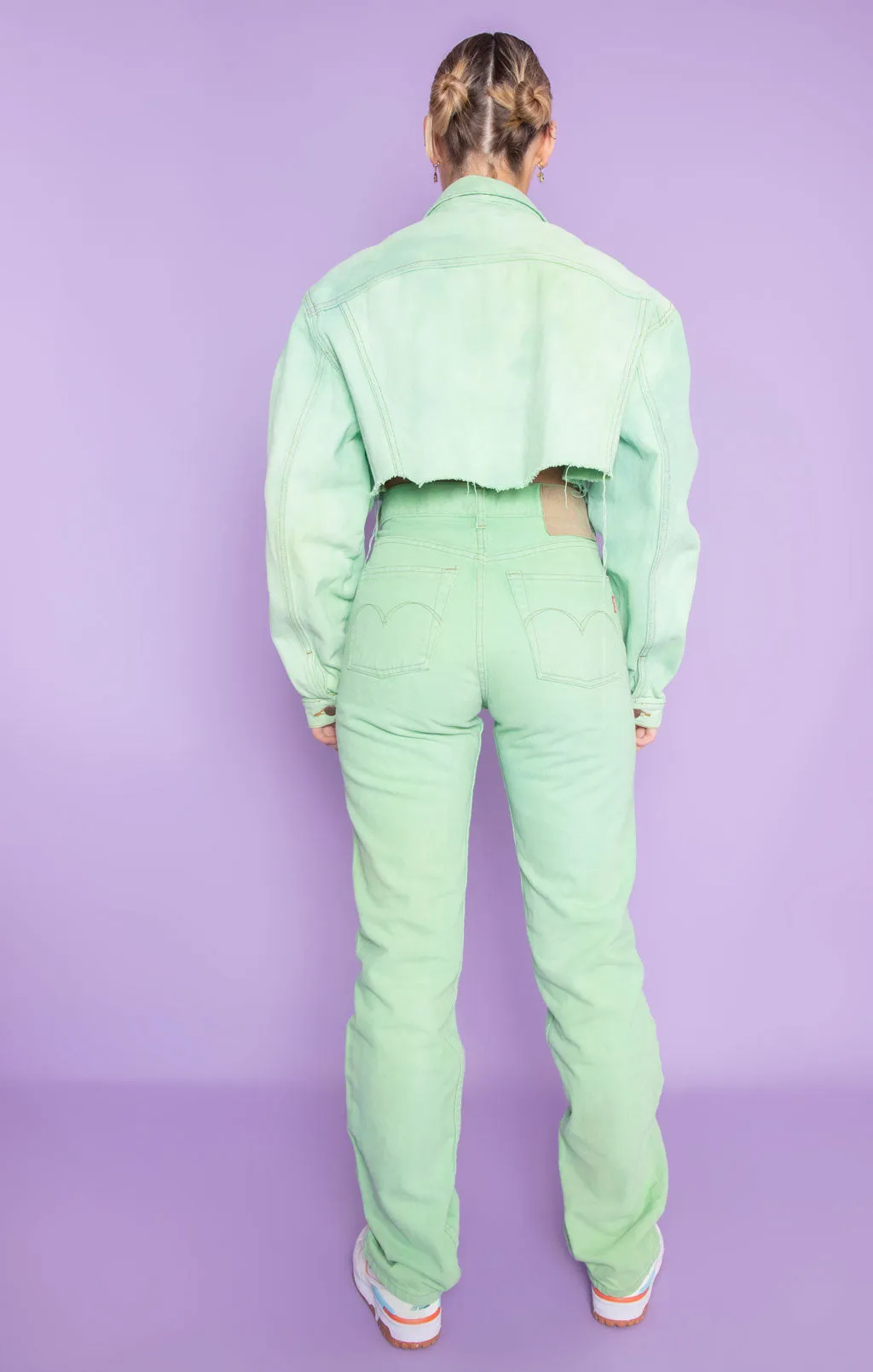 MK VINTAGE NEON GREEN DENIM PANTS talla S