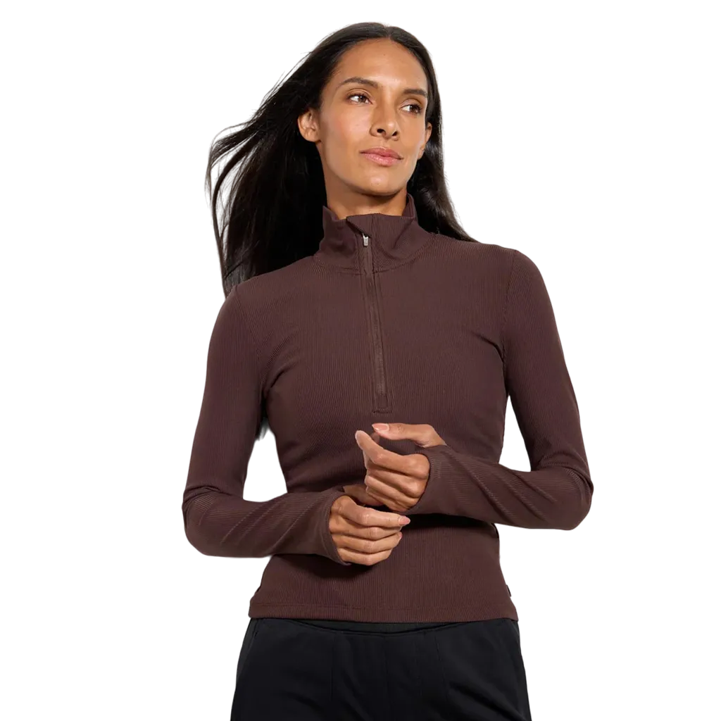 MPG Sport Women's Poise Rib 1/2 Zip Long Sleeve Top