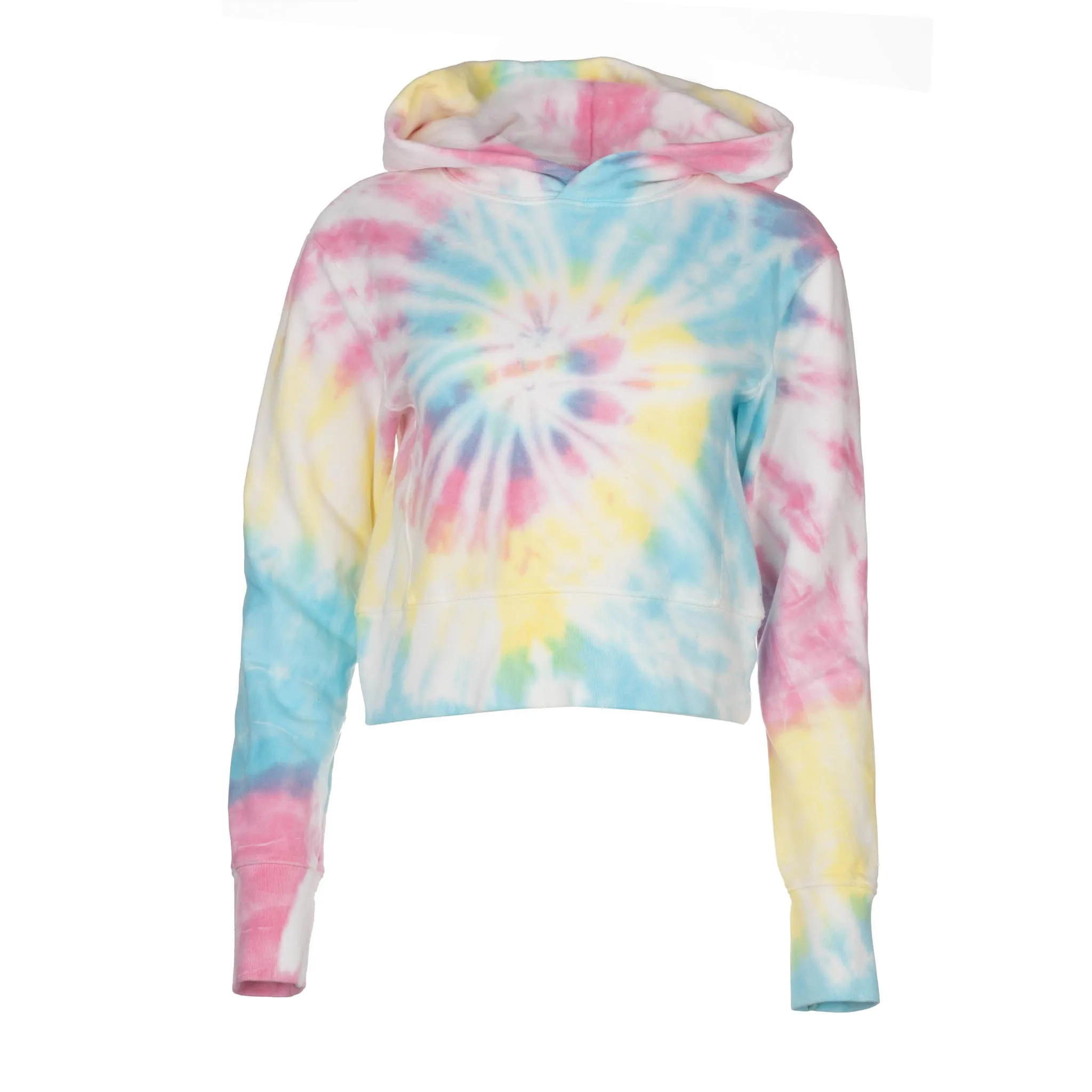 Multi Tie Dye Cropped Hoodie