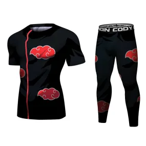 Naruto 'Akatsuki' Elite Short Sleeve Compression Rash Guard Set