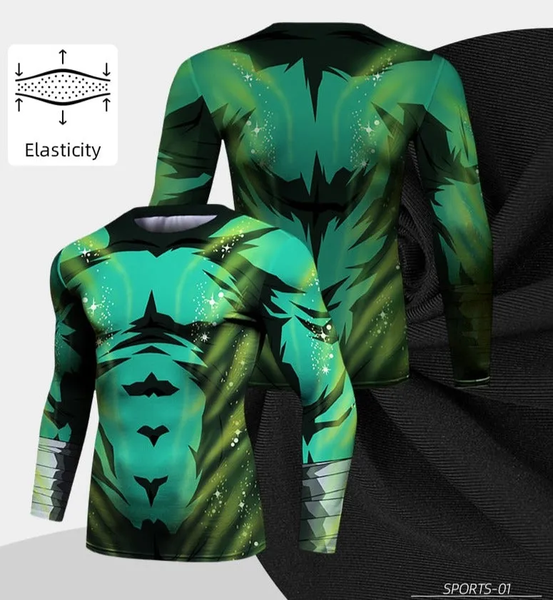 Naruto Elite Four Piece Compression Rash Guard Fight Set