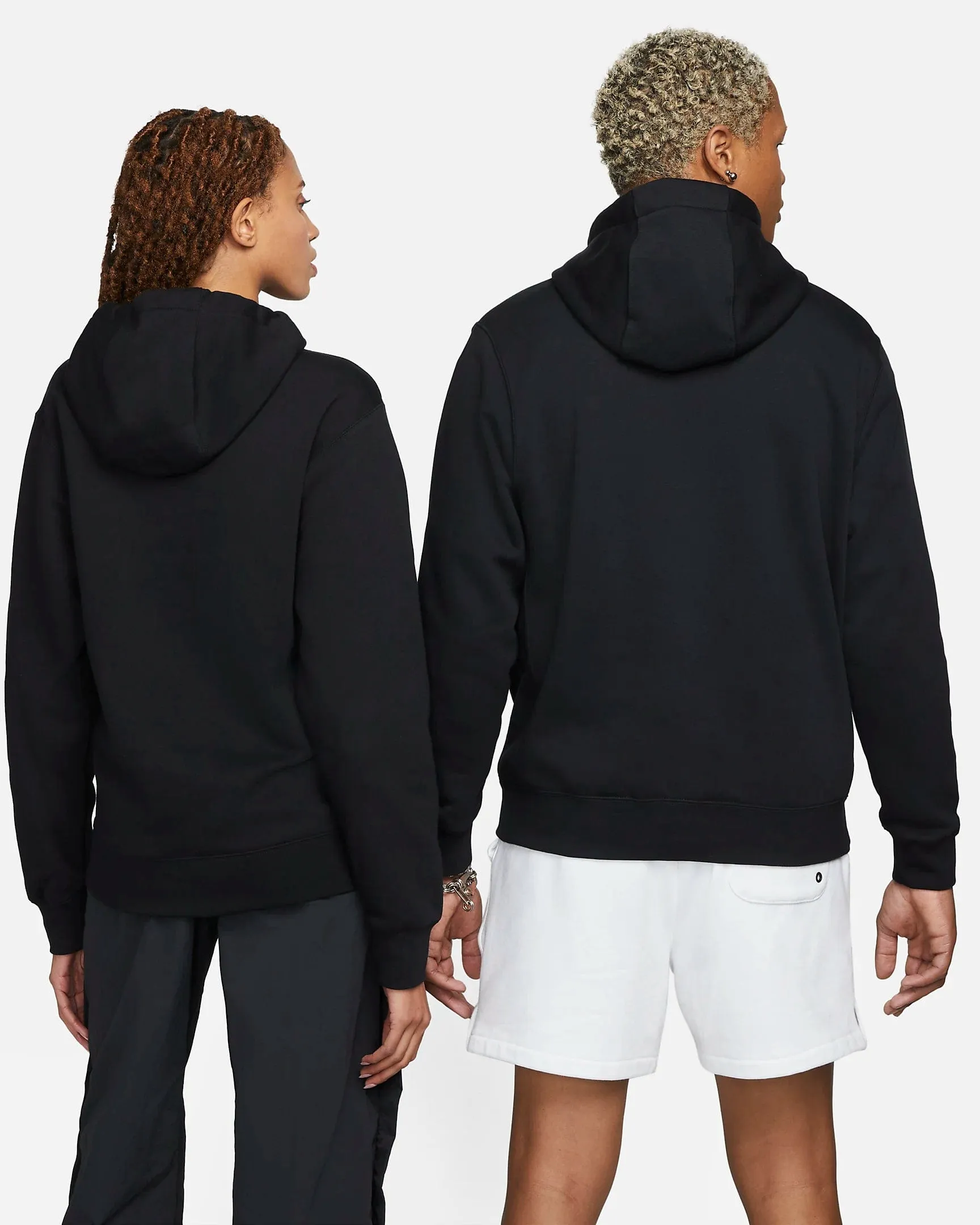 NIKE UNISEX SPORTSWEAR CLUB FLEECE PULLOVER BLACK HOODIE