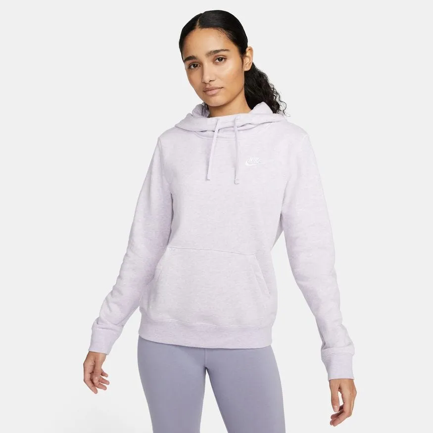 NIKE WOMEN'S SPORTSWEAR CLUB FLEECE PURPLE FUNNEL-NECK HOODIE