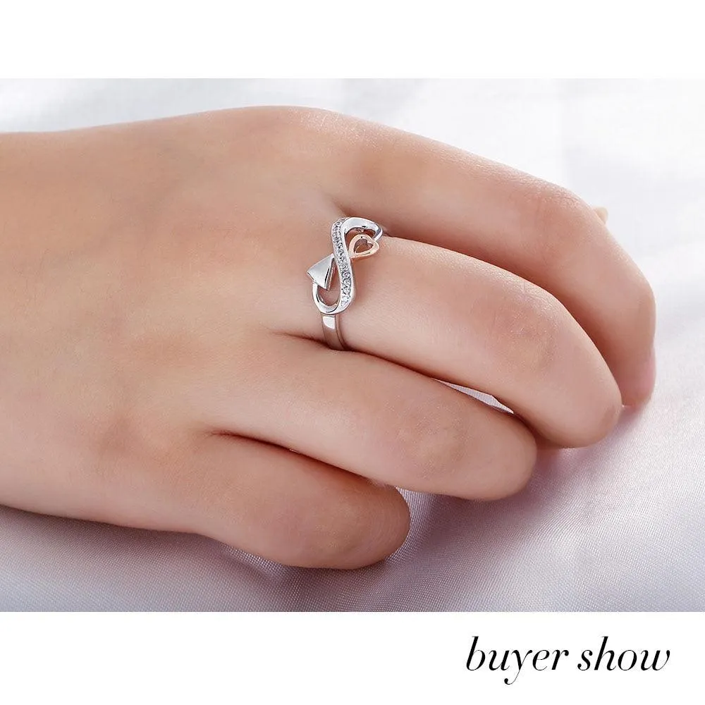 Personalized 925 Sterling Silver Heart Arrow Rings for Women, Fashion Jewelry Gift