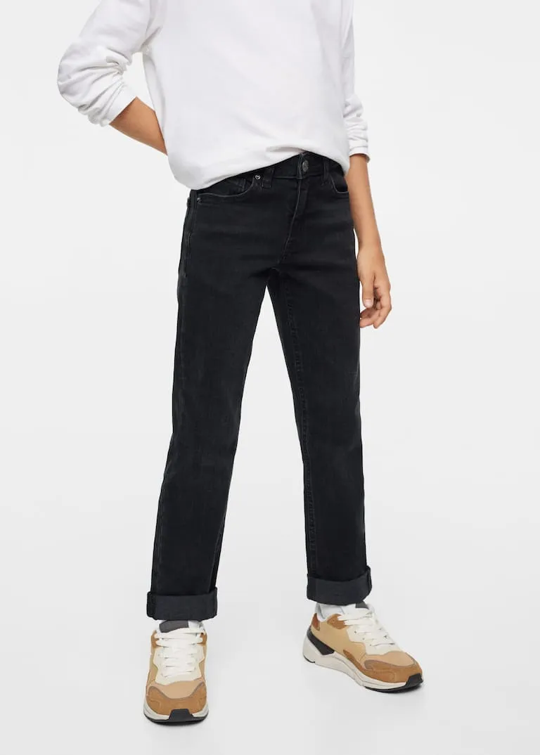 Regular jeans with turn-up hem