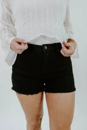 Risen Mallory High Rise Black Shorts