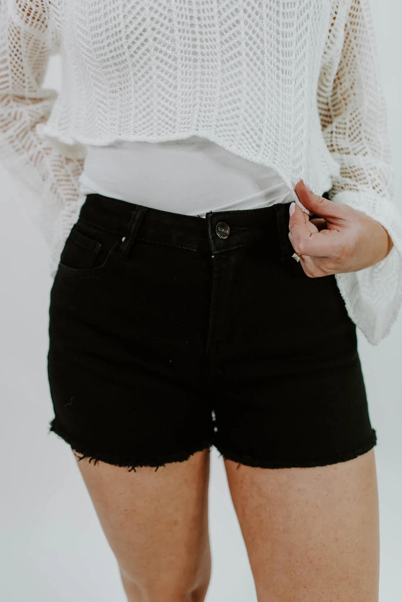 Risen Mallory High Rise Black Shorts