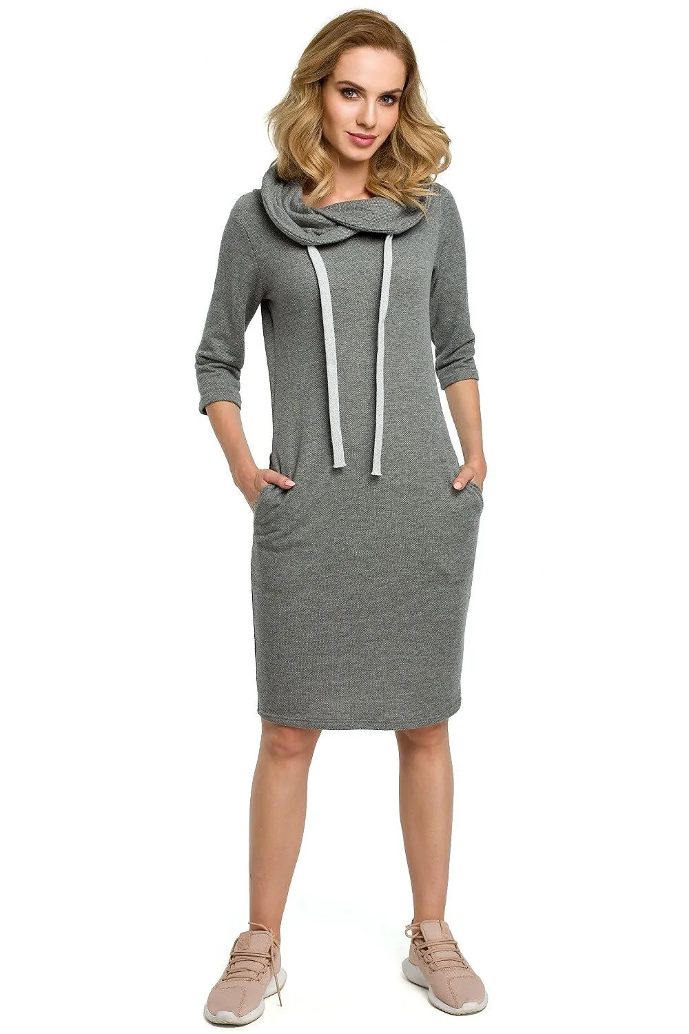 Sage Grey Hooded Daydress